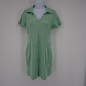 Zoe+Liv Women's NWT Grayed Jade Green Short Sleeve Collared T-shirt Dress Med